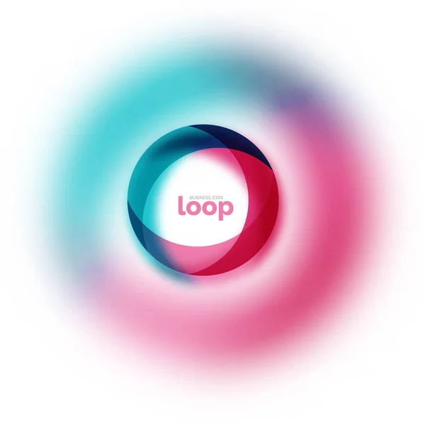 Круг круга бизнес-иконка, созданная из стекла прозрачные формы цвета — стоковый вектор