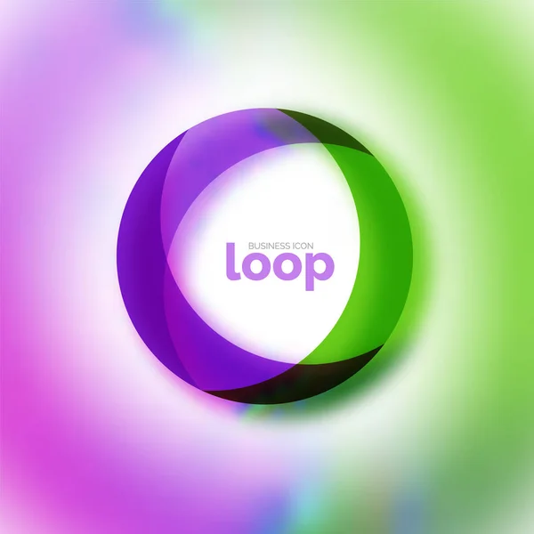 Loop Circle Business-Ikone, mit transparenten Formen aus Glas — Stockvektor