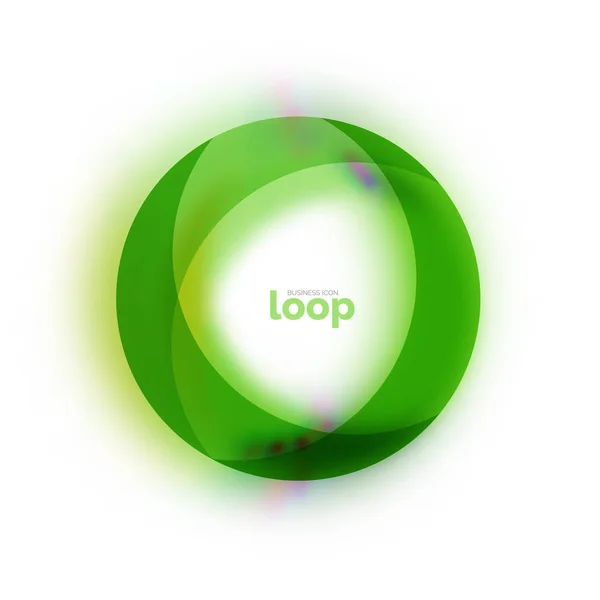 Cercle de boucle icône d'affaires, créé avec des formes de couleur transparentes en verre — Image vectorielle