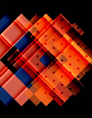 Renkli üçgenler ve oklar koyu arka plan üzerinde