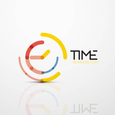 Vektör soyut logo fikri, zaman kavramı veya saat iş simgesi