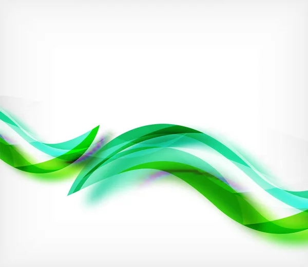 ベクトルぼかし効果と白い背景の上のカラフルな曲線のストライプ。ベクトル デジタル テクノ抽象的な背景 — ストックベクタ
