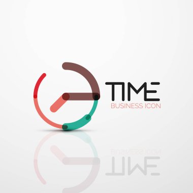Vektör soyut logo fikri, zaman kavramı veya saat iş simgesi