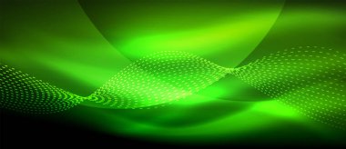 Koyu, parlak hareket, sihirli alan ışık parlayan soyut dalga. Techno arka plan