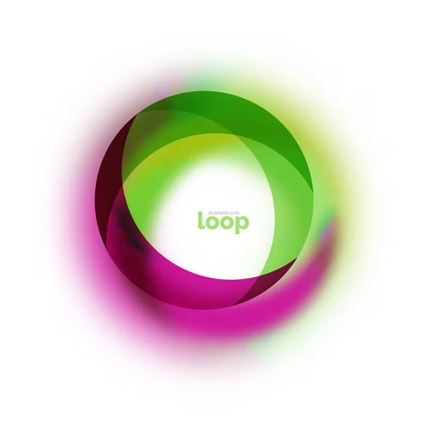 Loop cerchio icona aziendale, creato con vetro forme di colore trasparente — Vettoriale Stock