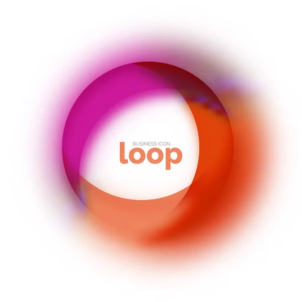 Loop Circle Business-Ikone, mit transparenten Formen aus Glas — Stockvektor