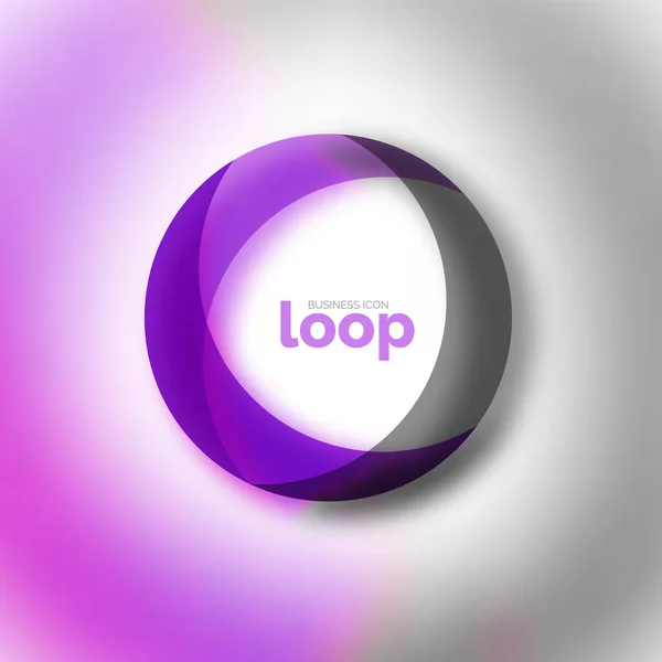 Loop Circle Business-Ikone, mit transparenten Formen aus Glas — Stockvektor