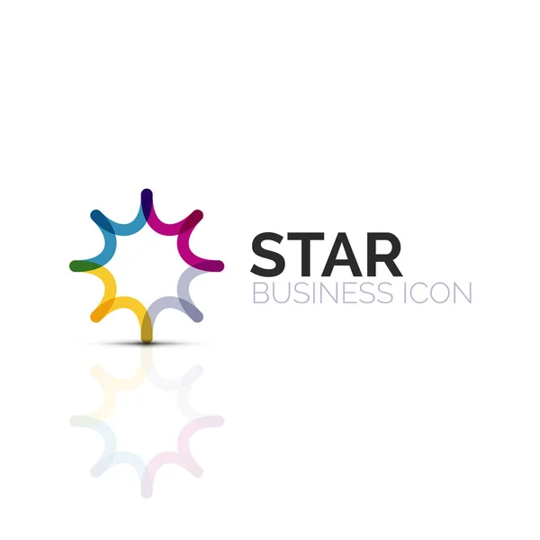 Astratto fiore o stella icona lineare minimalista, sottile linea geometrica simbolo piatto per il business icon design, astratto pulsante o emblema — Vettoriale Stock