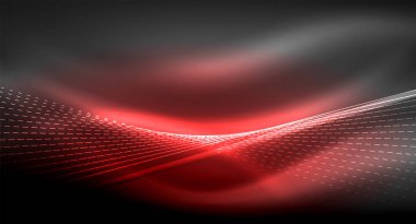 Yumuşak ışık efekti, parlak parlak neon koyu arka plan üzerinde düz çizgiler. Enerji Teknoloji fikir