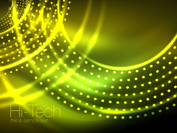 Forma de círculo de neón mágico fondo abstracto, plantilla de efecto de luz brillante para banner web, fondo o elementos de presentación de negocios o tecnología, ilustración vectorial — Archivo Imágenes Vectoriales