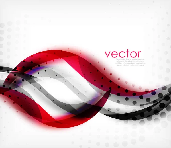 Vector colorido raya ondulada sobre fondo blanco con efectos borrosos. Vector digital techno abstract background — Vector de stock