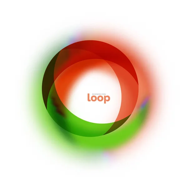 Loop Circle Business-Ikone, mit transparenten Formen aus Glas — Stockvektor