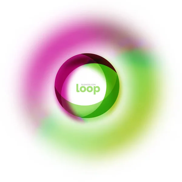 Loop Circle Business-Ikone, mit transparenten Formen aus Glas — Stockvektor