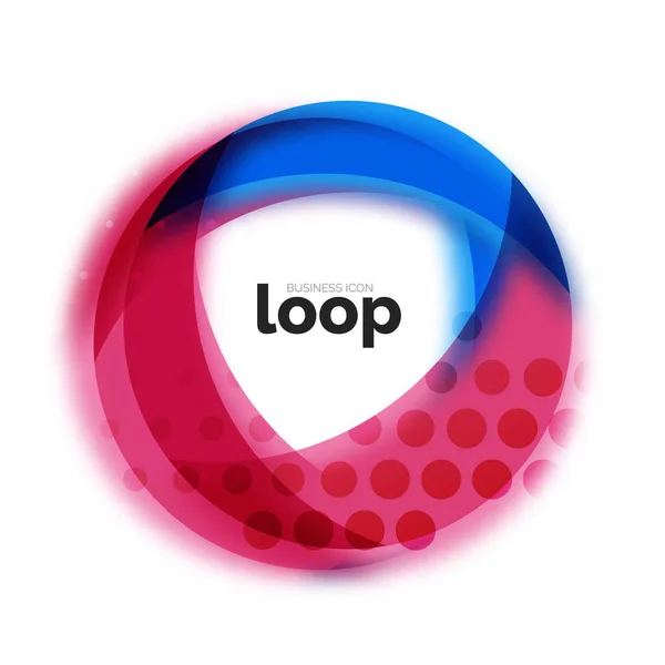 Loop Circle Business-Ikone, mit transparenten Formen aus Glas — Stockvektor