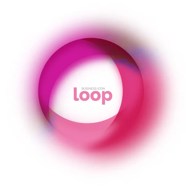 Loop cerchio icona aziendale, creato con vetro forme di colore trasparente — Vettoriale Stock