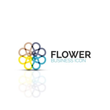 Soyut çiçek ya da yıldız minimalist doğrusal simgesi, ince çizgi geometrik düz simgesi iş simgesi tasarım, düğmesi veya amblem