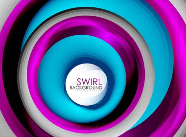 Sarmal girdap akan 3d vektör soyut dijital hareket arka plan tasarım hatları. Dönen kavramı