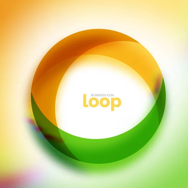 Loop Circle Business-Ikone, mit transparenten Formen aus Glas — Stockvektor