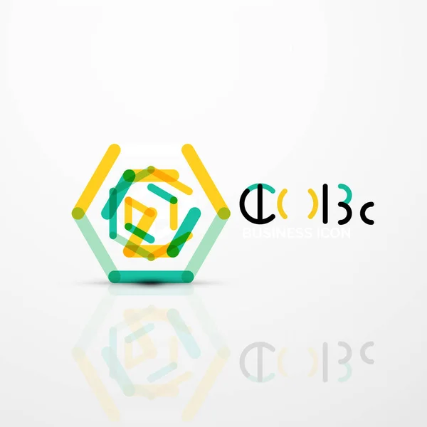 Idée de cube logo concept, ligne — Image vectorielle