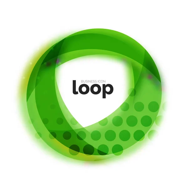 Loop Circle Business-Ikone, mit transparenten Formen aus Glas — Stockvektor