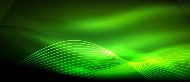 Koyu, parlak hareket, sihirli alan ışık parlayan soyut dalga. Techno arka plan