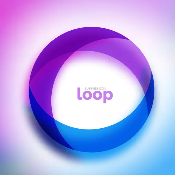 Loop cerchio icona aziendale, creato con vetro forme di colore trasparente — Vettoriale Stock