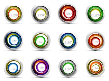 Vektör girdap geometrik simgeler kümesi