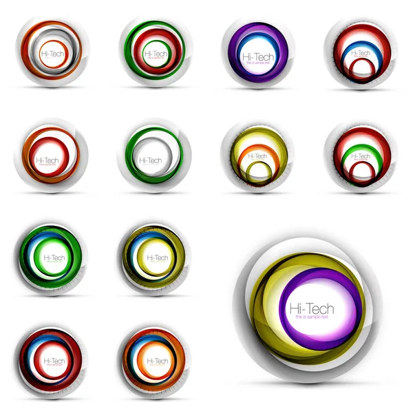 Set of vector swirl geometric icons — Stock Vector