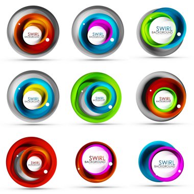 Satırları 3d vektör soyut simgesini tasarımlar akan sarmal girdap kümesi. Dönen kavramları