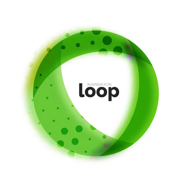 Loop Circle Business-Ikone, mit transparenten Formen aus Glas — Stockvektor