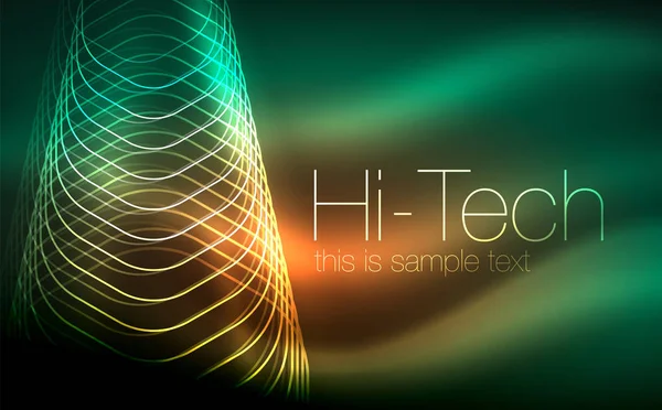 Esquema hexágonos, formas geométricas brillantes, tecno abstracto digital fondo — Vector de stock