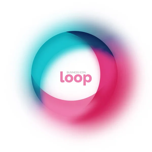 Loop cerchio icona aziendale, creato con vetro forme di colore trasparente — Vettoriale Stock