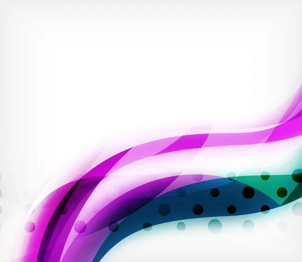 Vector colorido raya ondulada sobre fondo blanco con efectos borrosos. Vector digital techno abstract background — Vector de stock