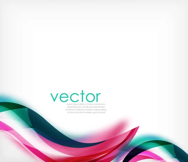 Vector colorful wavy stripe on white background with blurred effects. Vector digital techno abstract background — Stock Vector