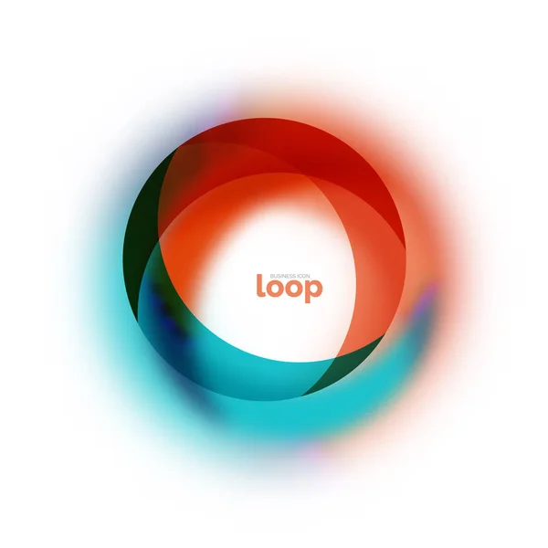 Loop Circle Business-Ikone, mit transparenten Formen aus Glas — Stockvektor