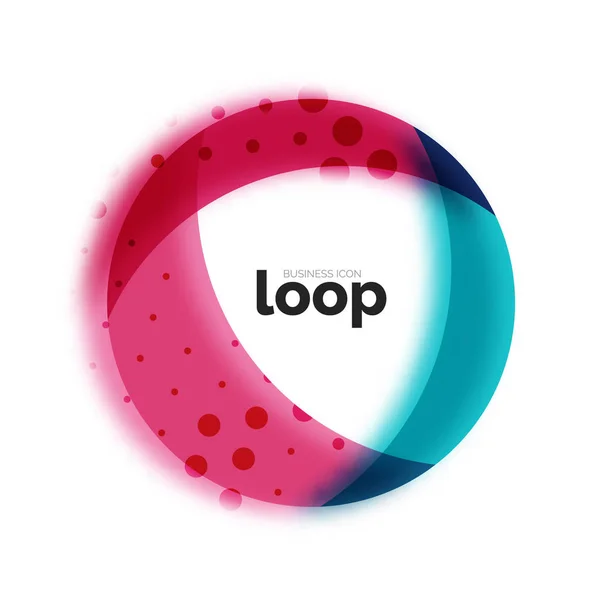 Loop cerchio icona aziendale, creato con vetro forme di colore trasparente — Vettoriale Stock