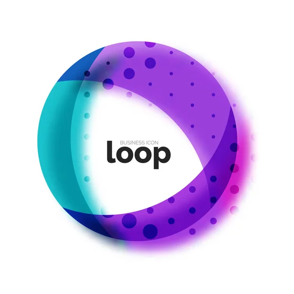 Loop cerchio icona aziendale, creato con vetro forme di colore trasparente — Vettoriale Stock