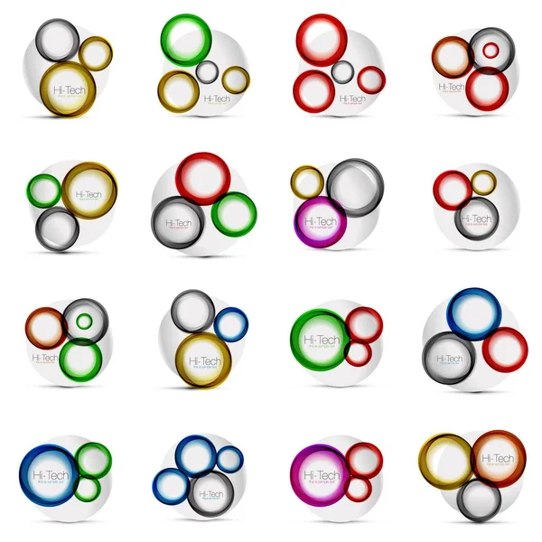 Collection de milieux abstraits de cercle — Image vectorielle