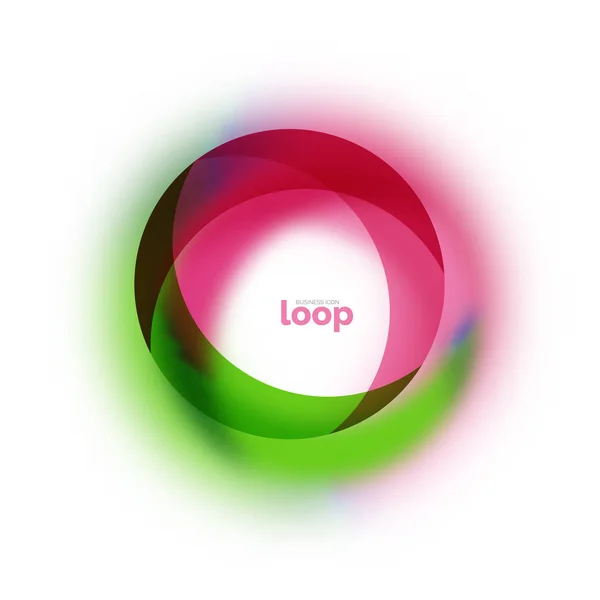 Круг круга бизнес-иконка, созданная из стекла прозрачные формы цвета — стоковый вектор