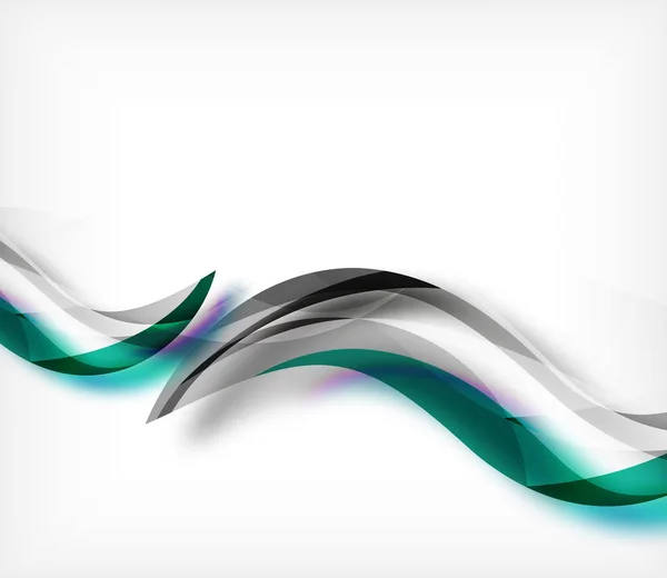 Vetor listra ondulada colorida no fundo branco com efeitos borrados. Vector digital techno fundo abstrato — Vetor de Stock