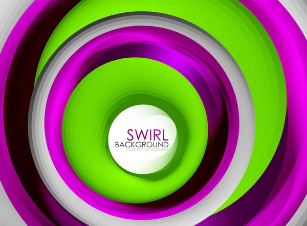 Spiraal swirl vloeiende lijnen 3D-vector abstracte digitale beweging achtergrondontwerp. Roterende concept — Stockvector