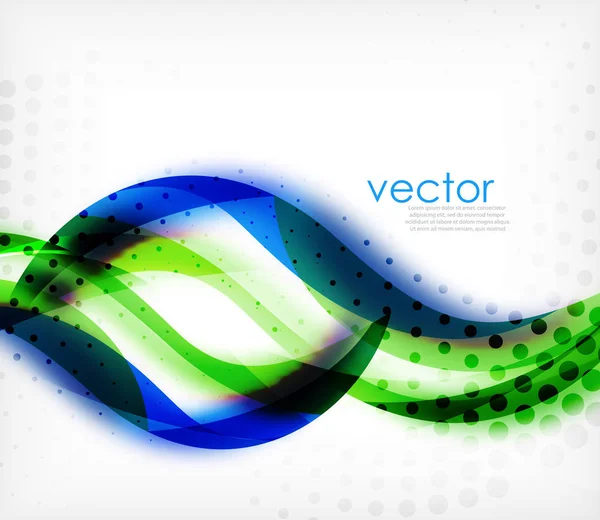 ベクトルぼかし効果と白い背景の上のカラフルな曲線のストライプ。ベクトル デジタル テクノ抽象的な背景 — ストックベクタ