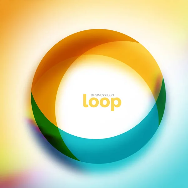 Loop Circle Business-Ikone, mit transparenten Formen aus Glas — Stockvektor