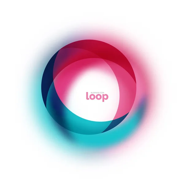 Ícone de negócio de círculo de loop, criado com formas de cores transparentes de vidro — Vetor de Stock