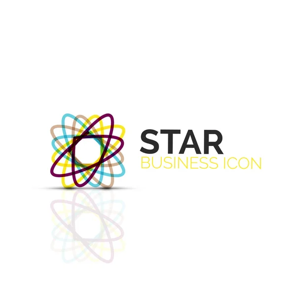 Astratto fiore o stella icona lineare minimalista, sottile linea geometrica simbolo piatto per il business icon design, astratto pulsante o emblema — Vettoriale Stock