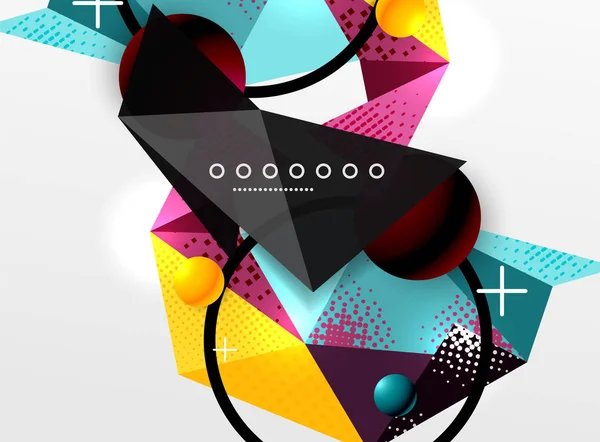 Vector color geometric abstract composition, triangular and polygonal design elements, digital background