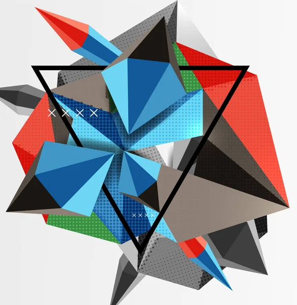 3d elementos poligonales fondo abstracto — Archivo Imágenes Vectoriales