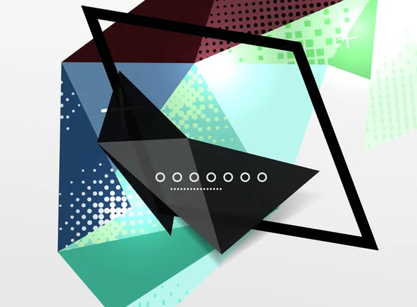 Wektor kolor geometrycznych abstrakcyjnych kompozycji, elementy trójkątne i wielokątne, digital tło — Wektor stockowy