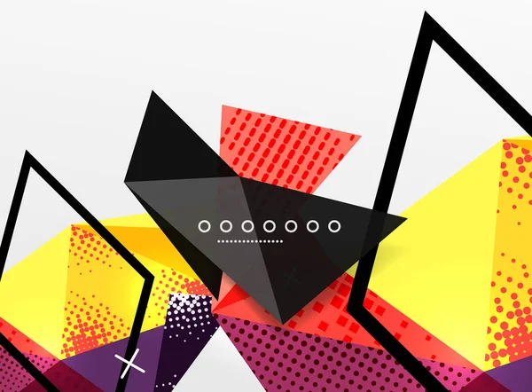 Векторная цветовая геометрическая абстрактная композиция, элементы треугольного и многоугольного дизайна, цифровой фон — стоковый вектор