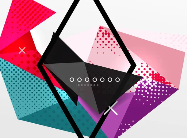 Composizione astratta geometrica del colore vettoriale, elementi di design triangolari e poligonali, sfondo digitale — Vettoriale Stock